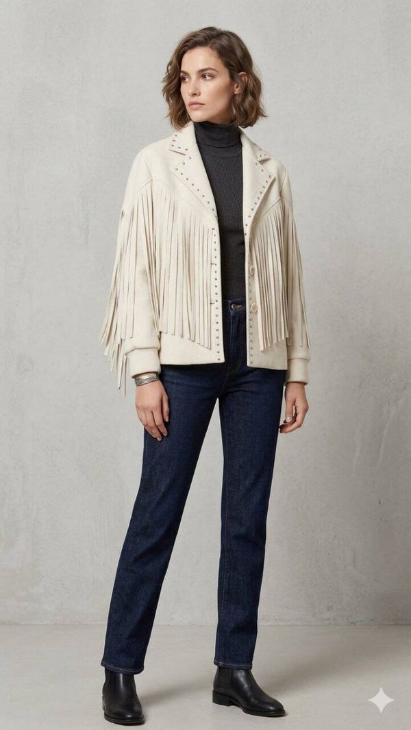 Giacca con le frange tg L/XL