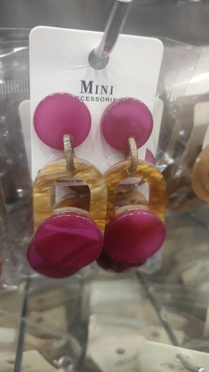 Orecchini pendenti anallergici ovale - purple