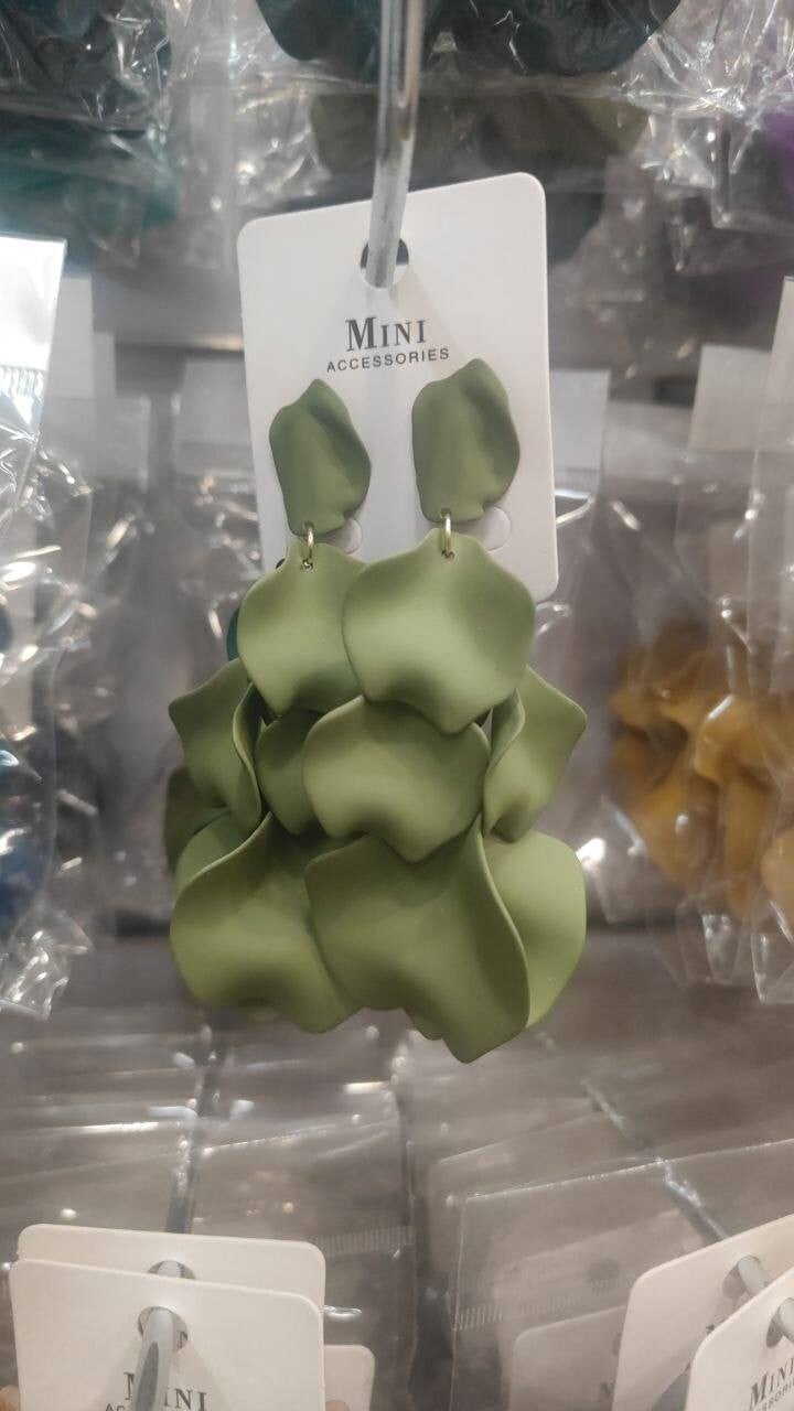 Orecchini pendenti anallergici - green