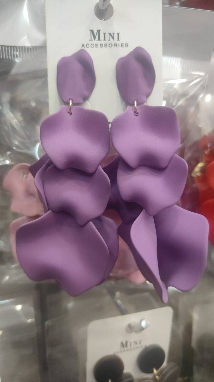 Orecchini pendenti anallergici - purple