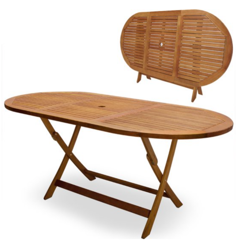 Nr 10. Inklapbare Tuintafel Ovaal Boston – Acaciahout 160x85cm
