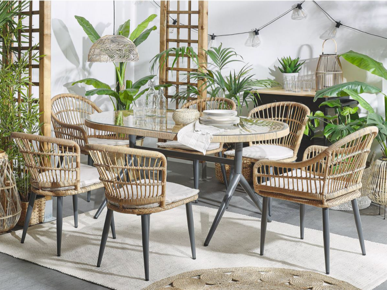 Nr 7. Beste tuintafel ovaal: Beliani rotan tuintafel