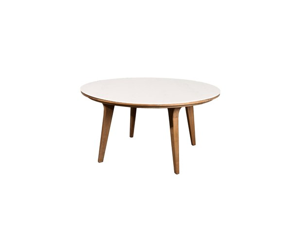 Ronde tuintafel voor 6 personen Travertint wit