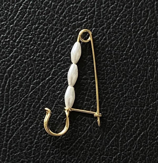 Portugese breispeld met kraaltjes, goudkleurig