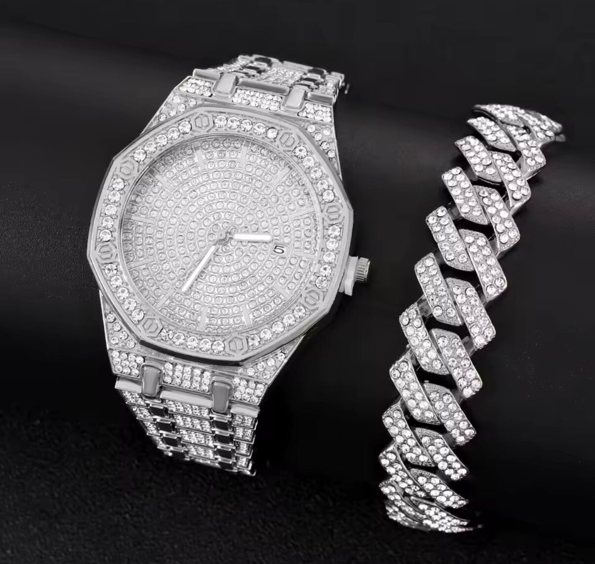 Reloj helado para hombre, reloj dorado para hombre, moda Hip Hop, Cool Bling, oro, diamante, reloj de lujo para hombre, triangulación de envíos, reloj