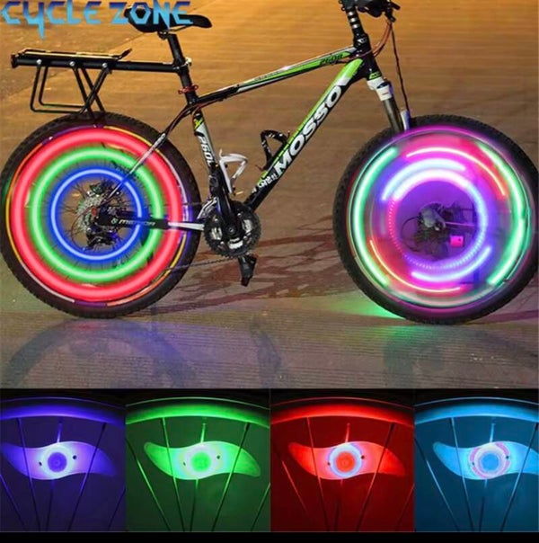 Luz de llanta para bicicleta de montaña, rueda de viento y fuego, rueda de Color, rueda de neumático, equipo de equitación nocturna, CA
