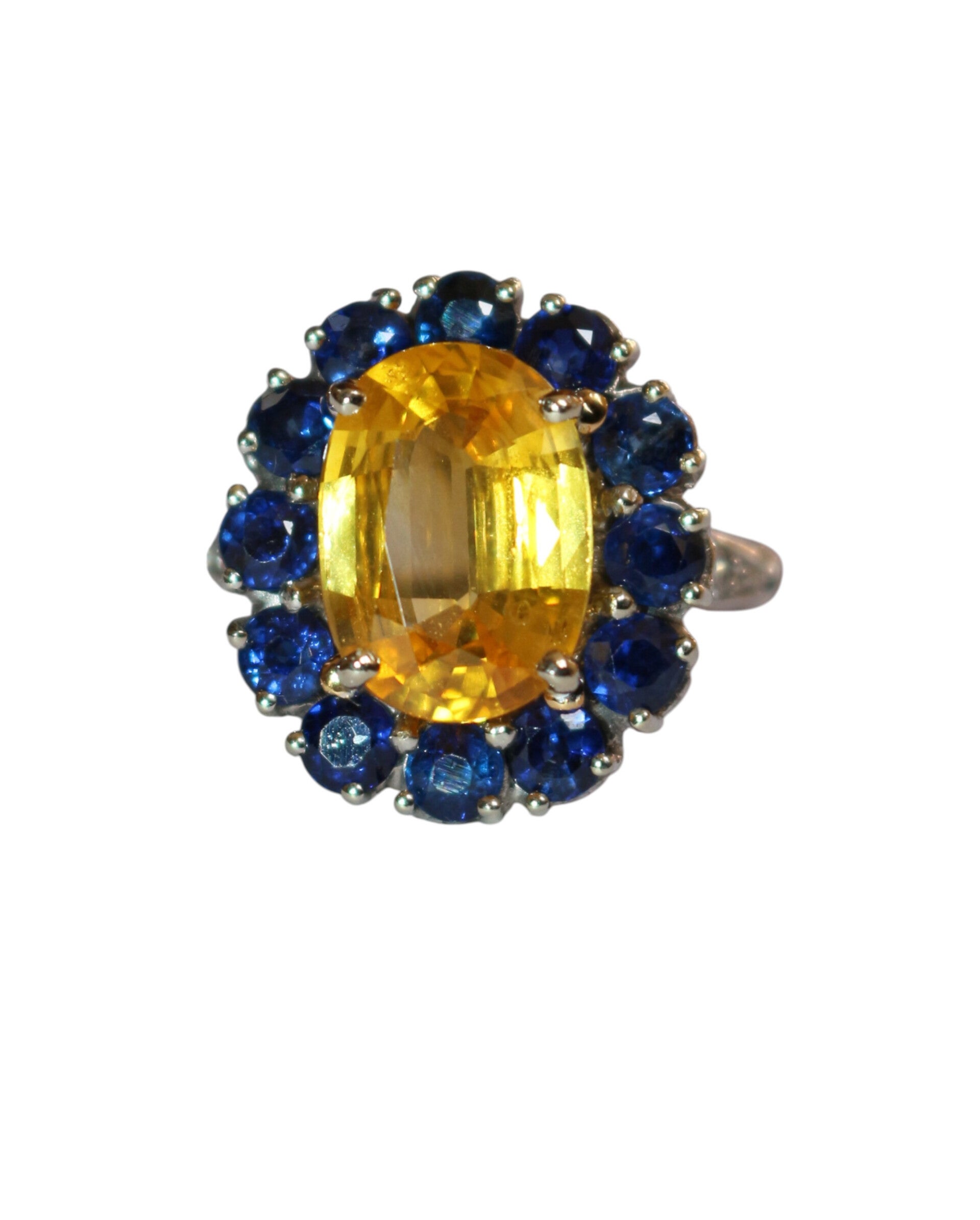 Bague marguerite saphir jaune