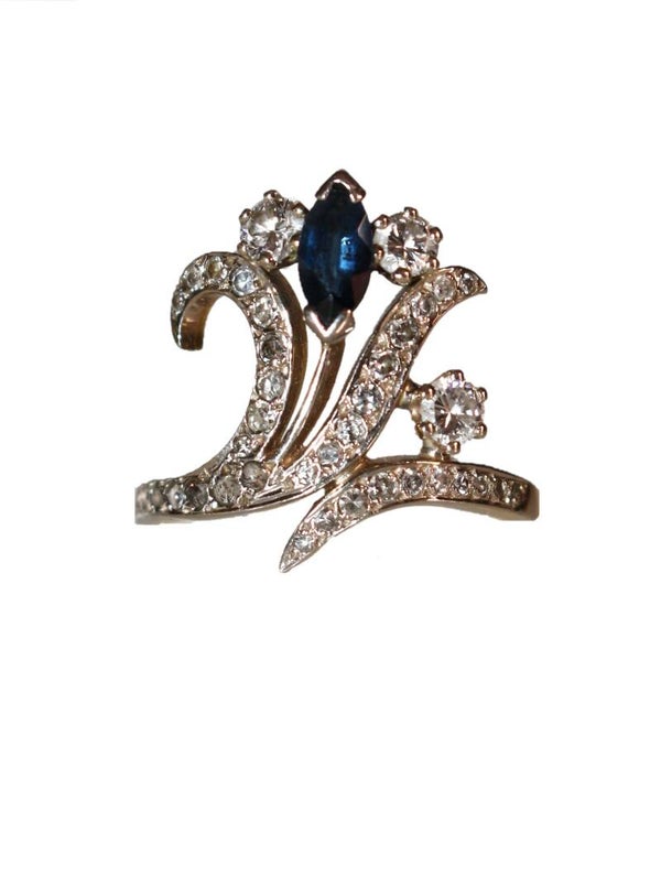 Bague aigrette diamants et saphir