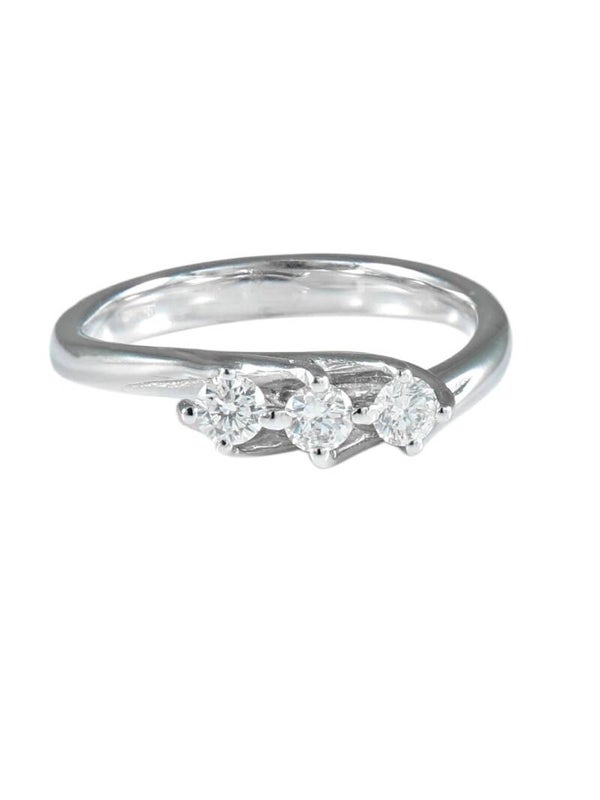 Bague jarretière en or blanc