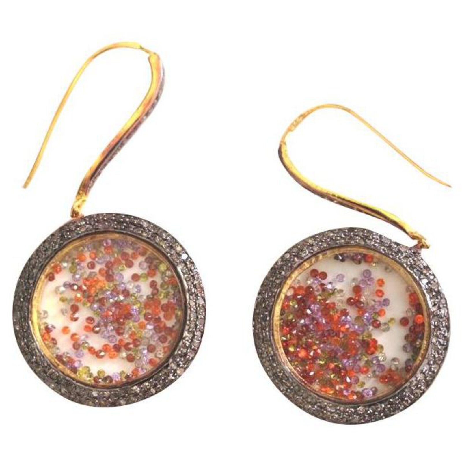 Pendants d'Oreilles En Vermeil Et Saphirs