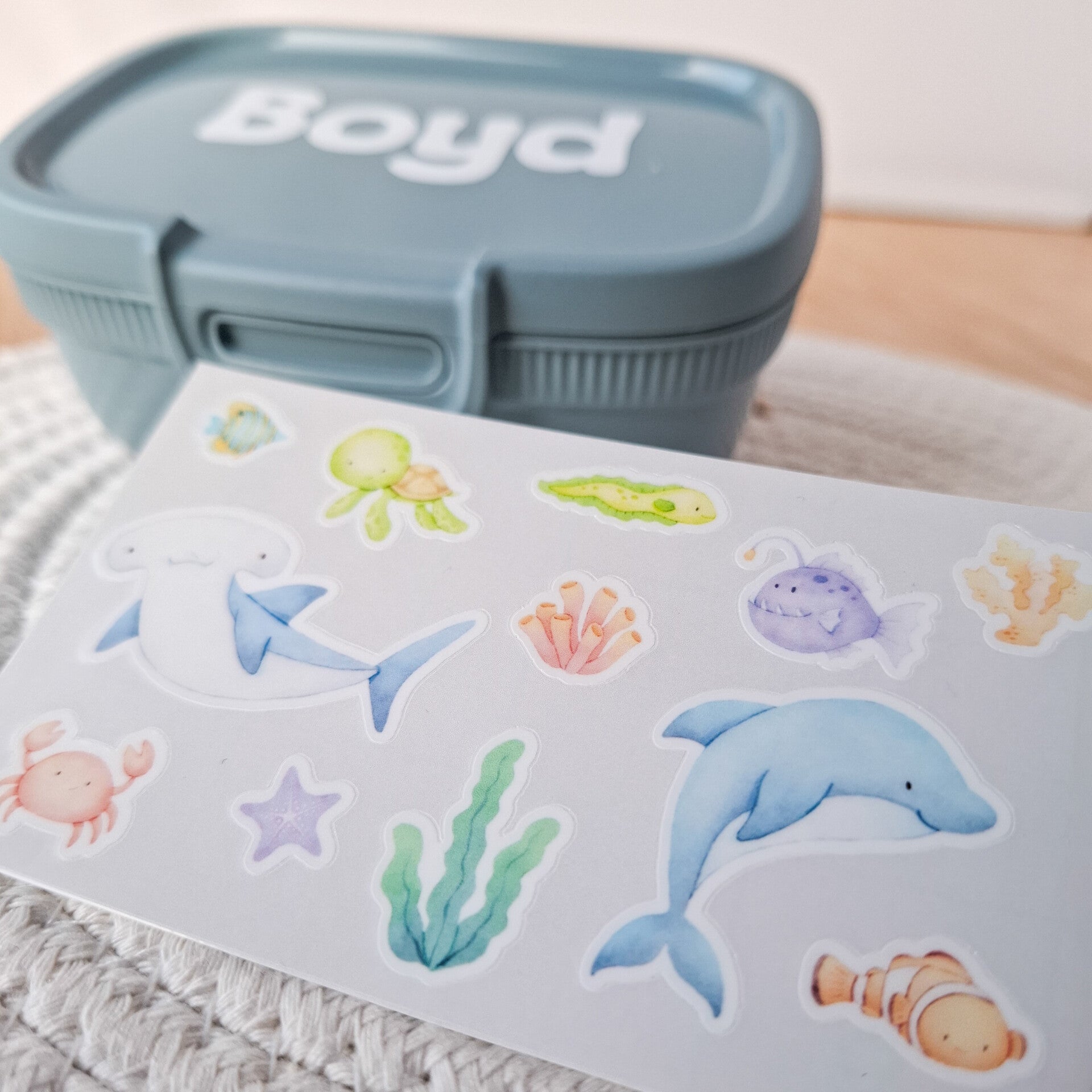 Snackbox met naam - Zeedieren