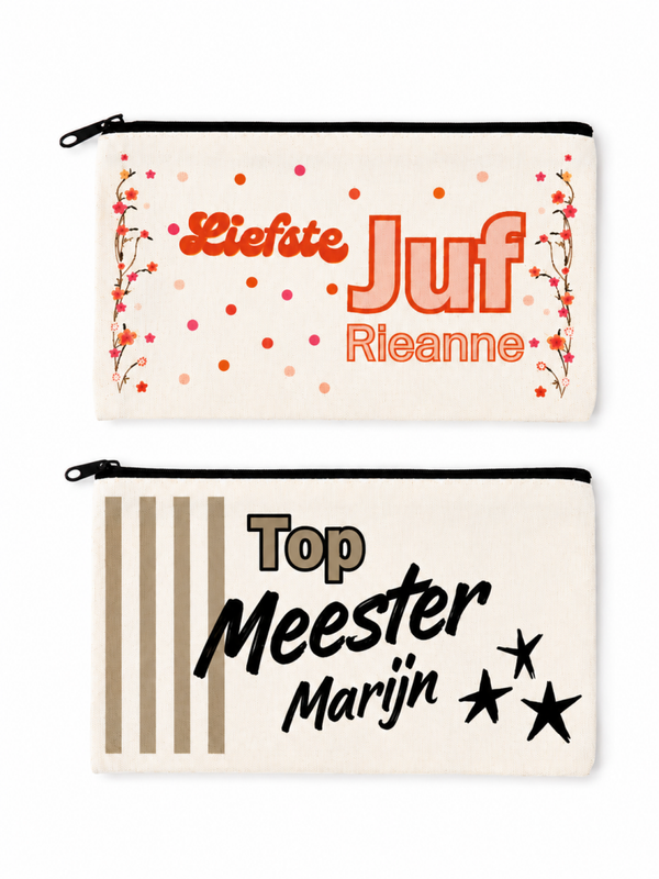 Etui voor juf of meester met naam