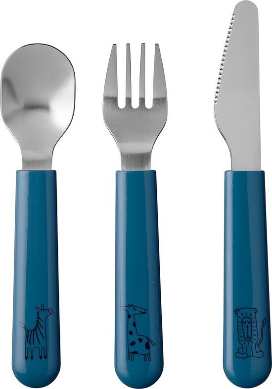 Jungle kinderbestekset (blauw)