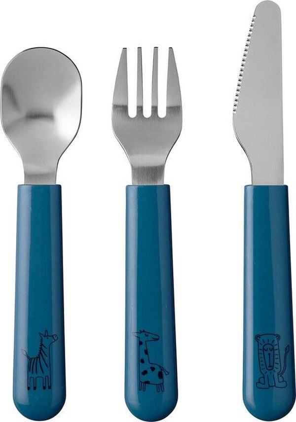 Jungle kinderbestekset (blauw)