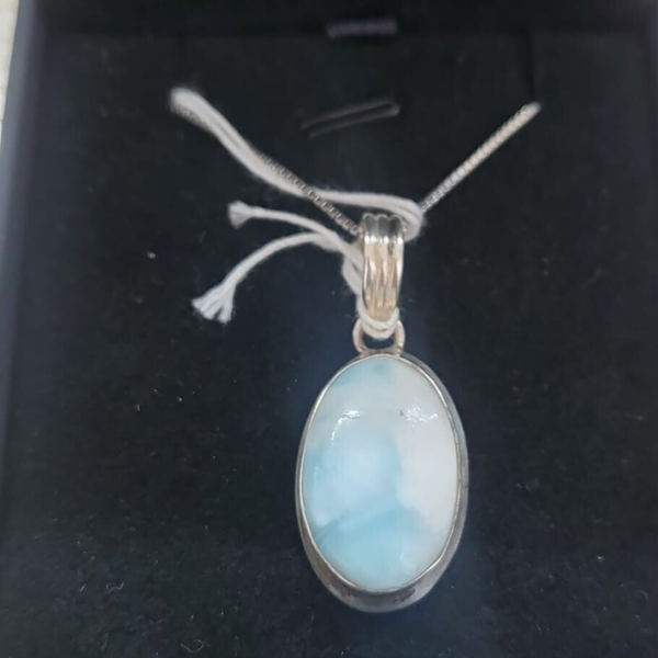 Collana Argento 925 Non Rodiato Con Larimar