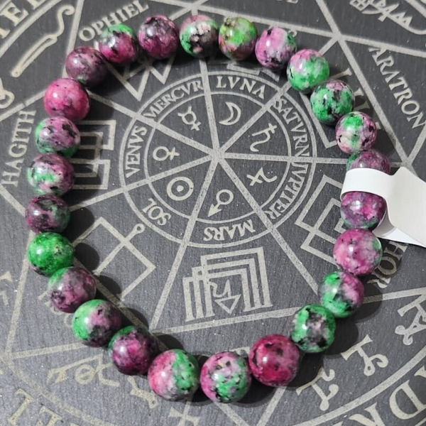 Bracciale in zoisite con rubino