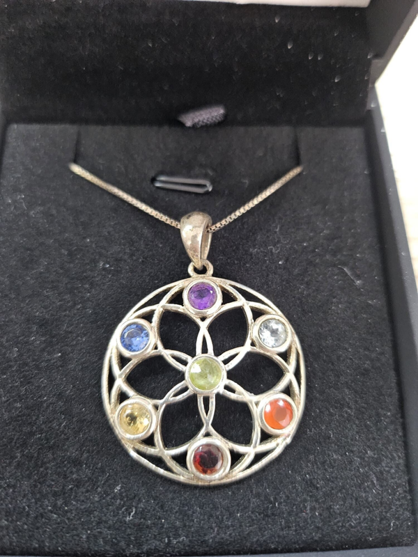 Collana 7 Chakra In Argento 925 Non Rodiato