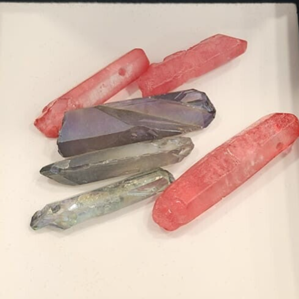 Quarzo Aura colorata 1cm 3pz x