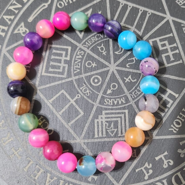Bracciale in agata tinta