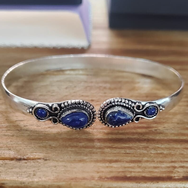 bracciale in ottone e rame con pietra lapislazzuli