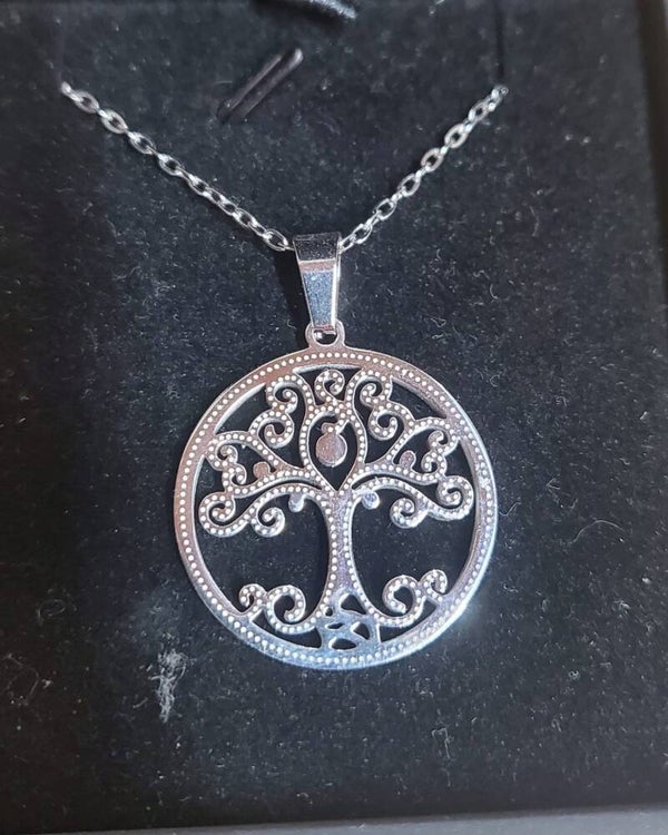 Collana in acciaio free nichel con Albero della Vita