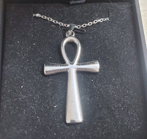 Collana in acciaio free nichel con croce di Ankh
