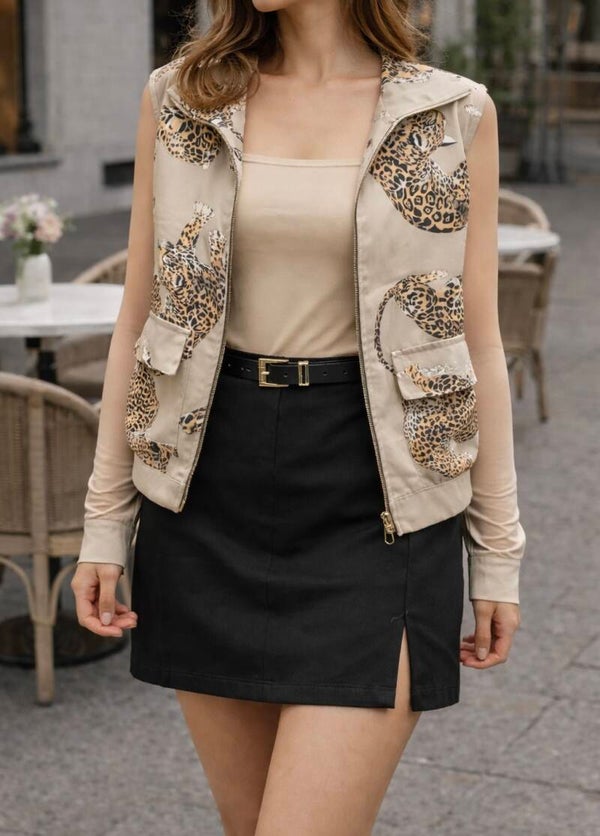 Chaleco Leopard Safari Chic