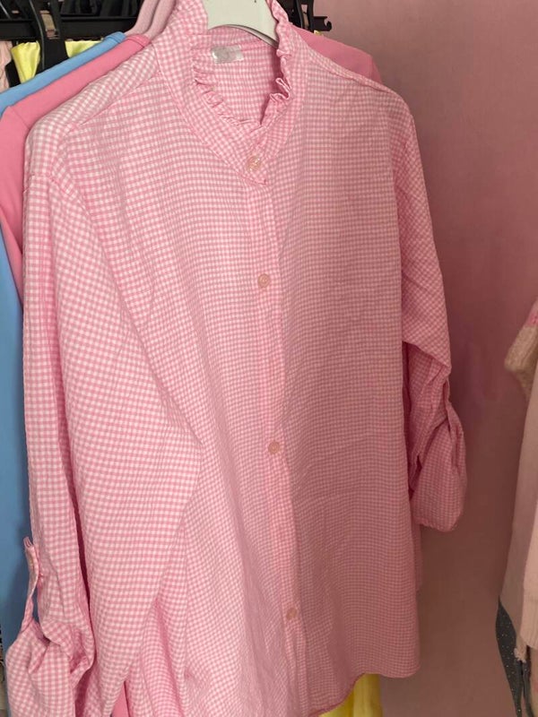 Camisa Vichy Rosa Romantic