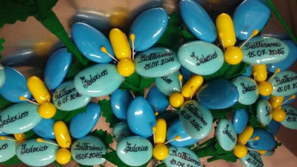 Farfalla celeste turchese