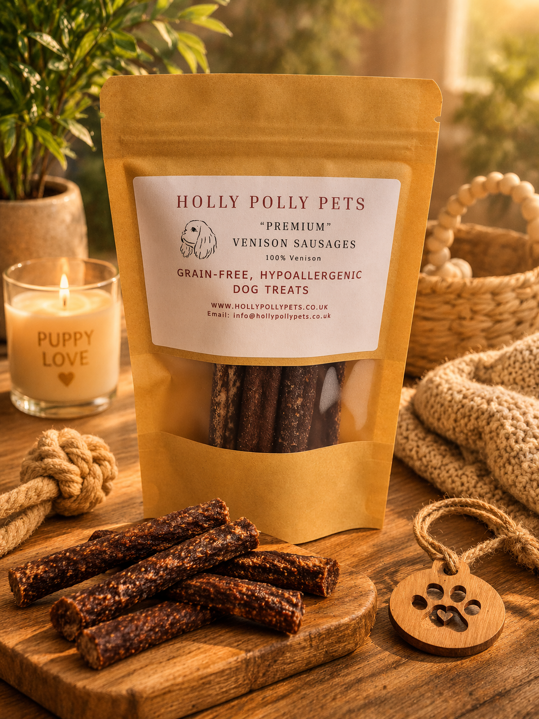 Premium Venison Sausages - Grain-Free Dog Treats