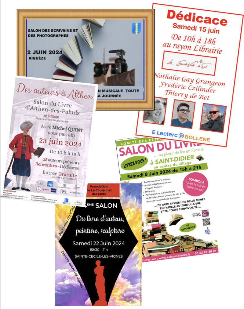 salons littéraires et dédicaces du mois de juin 
