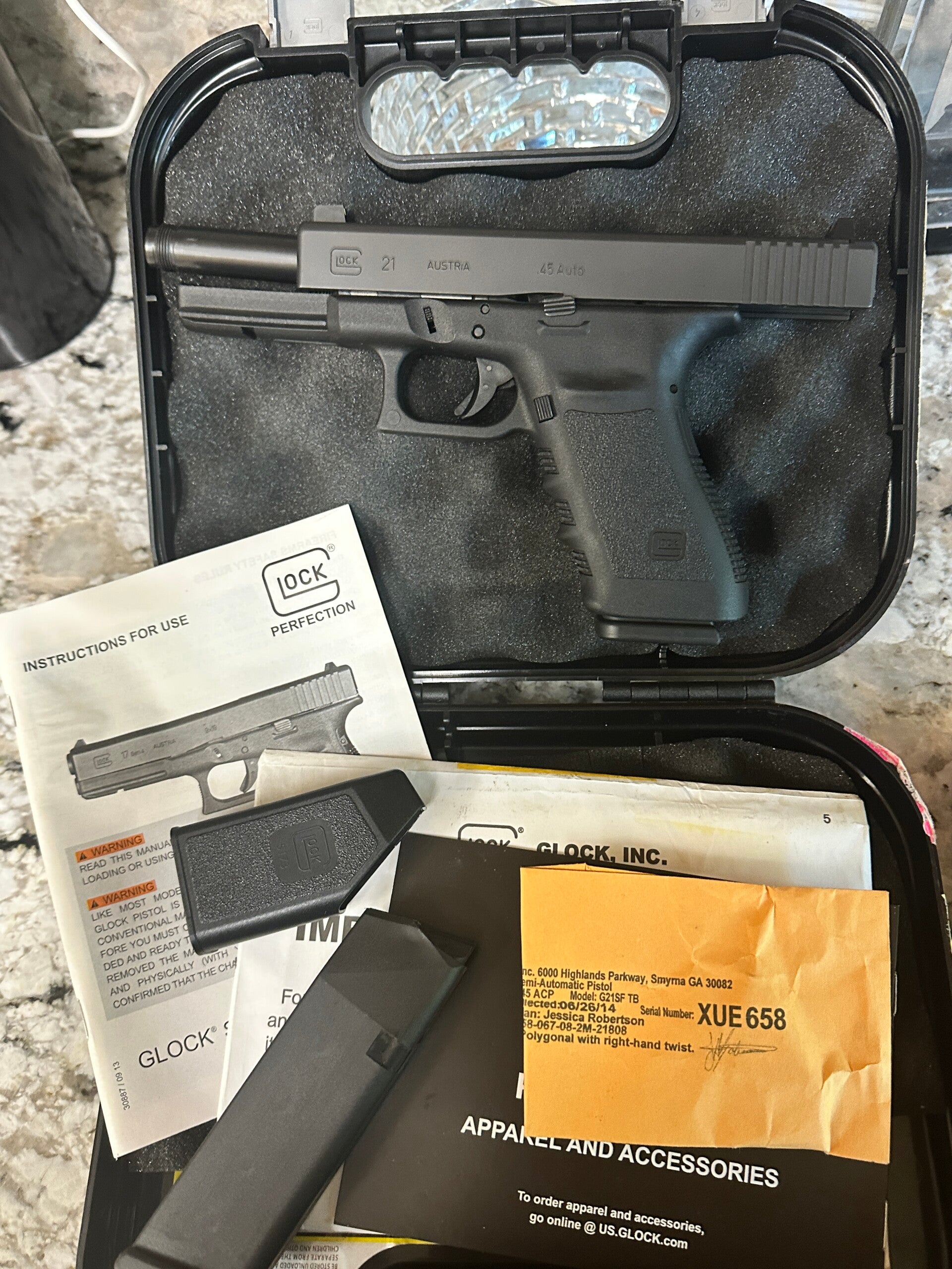 Glock 21 .45ACP Threaded Barrel- FULL PACKAGE