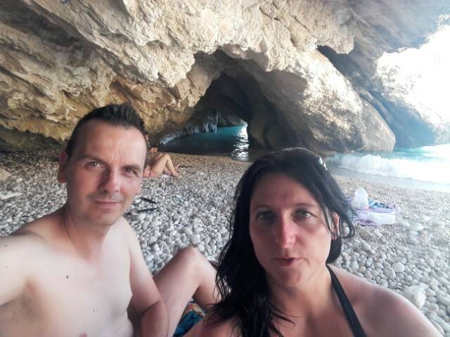 Myrtos Beach cave