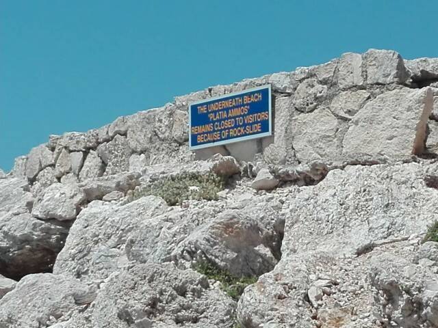 opgepast Platia Ammos Beach paliki kefalonia