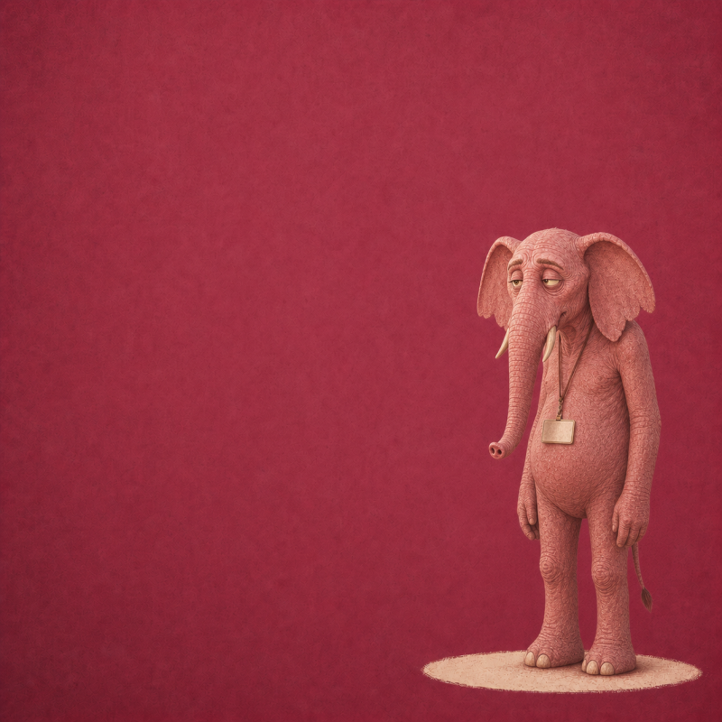 De roze olifant als trainingsacteur bij Bij Desirée