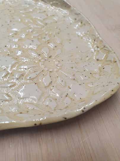 Keramiek - Dessertbordje bloemen