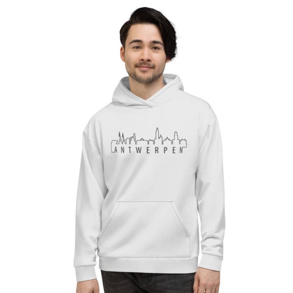 Lievix SKYLINE ANTWERPEN hoodie licht grijs