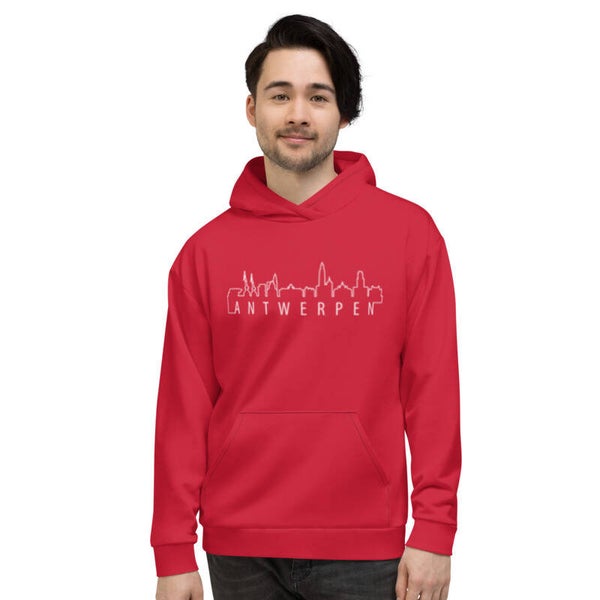 Lievix SKYLINE ANTWERPEN hoodie rood