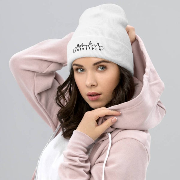 Lievix SKYLINE ANTWERP Cuffed Baenie wit