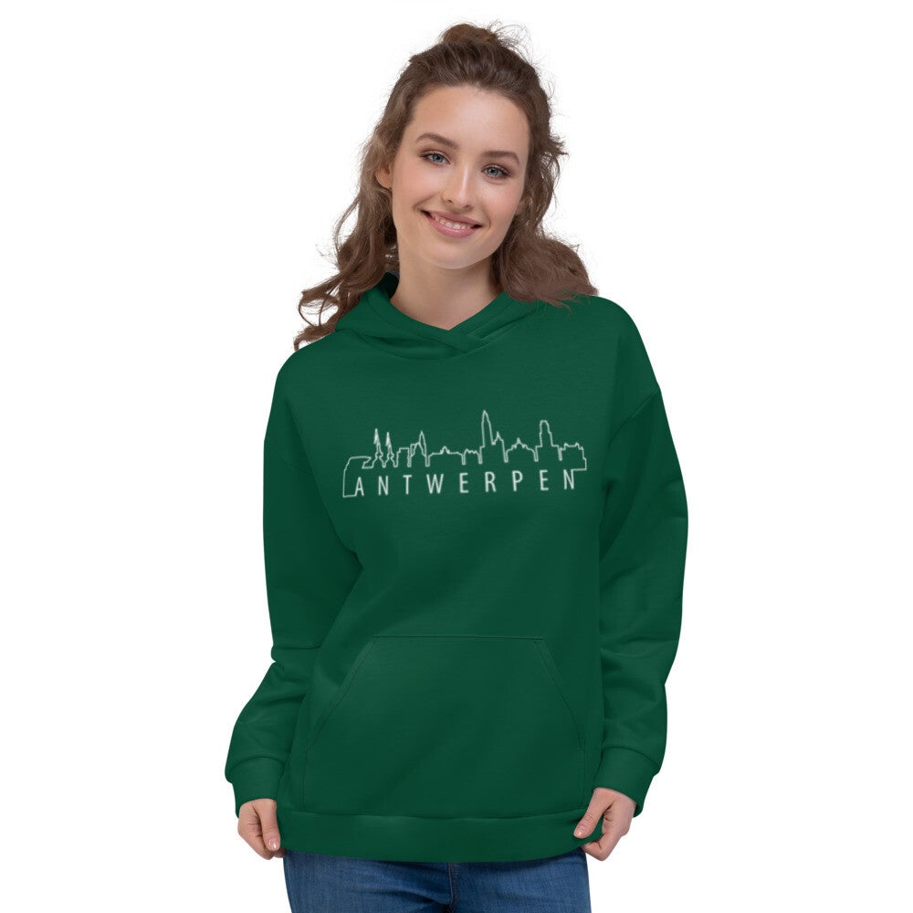 Lievix SKYLINE ANTWERPEN hoodie donker groen