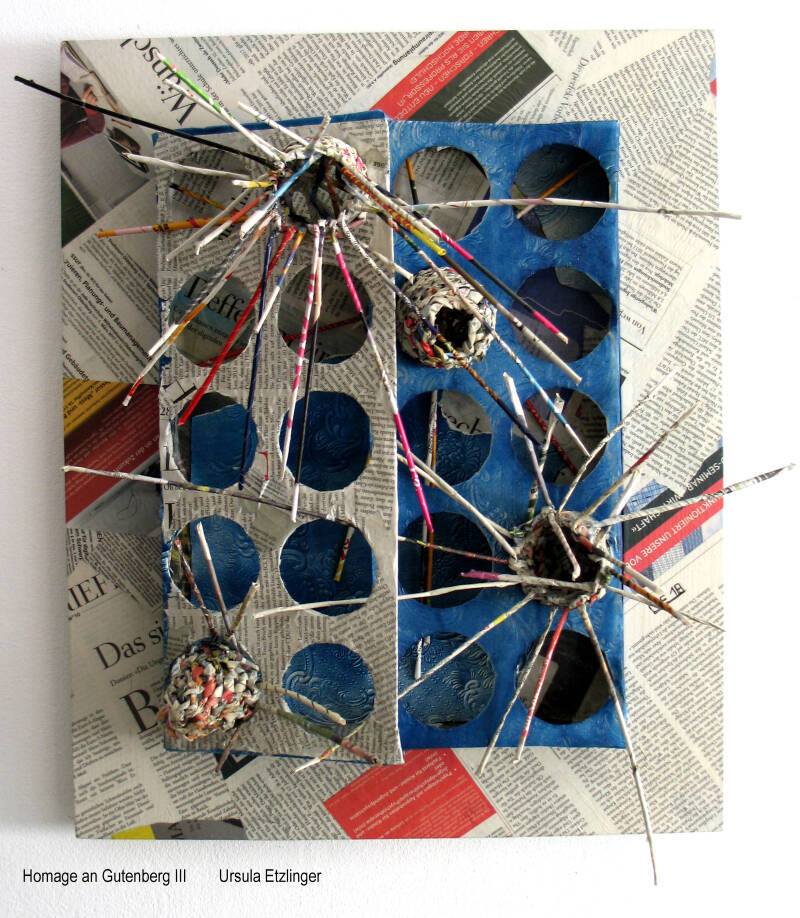 Usula Etzlinger-Staf / Pappierobjekte / Homage an Gutenberg / Explosion