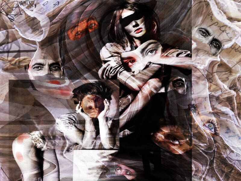 Ursula Etzlinger-Staf / Fotocollage / Verdreht-Versteckt-Verhüllt