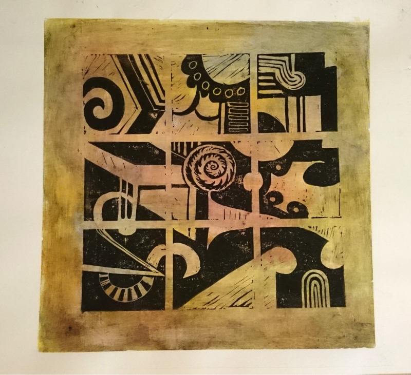 Ursula Etzlinger-Staf / Grafik / Monotypie / Linolschnitt / Entstehung