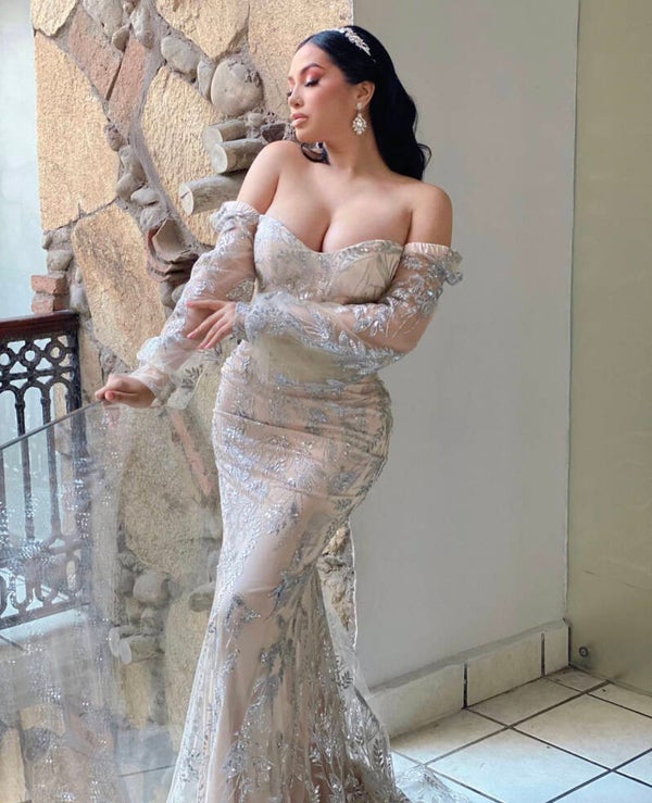 vestido beige, plata - 0216