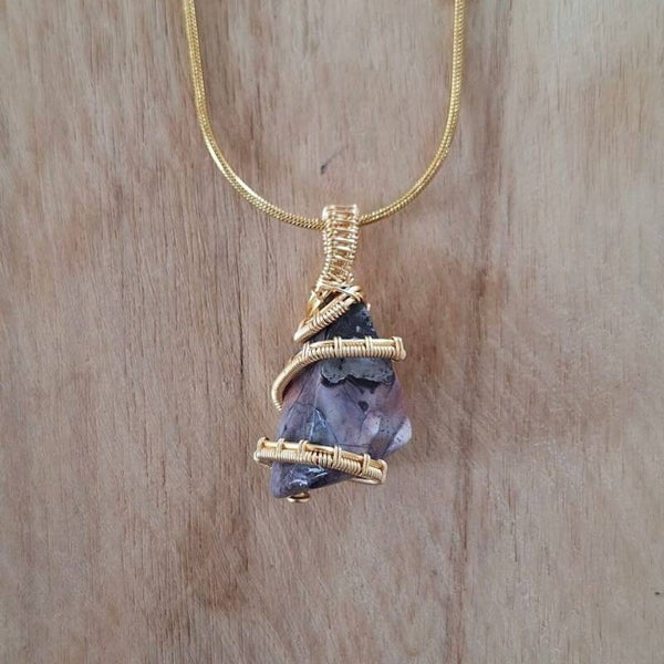 Wire wrapped Tiffany Stone hanger (handgemaakt)