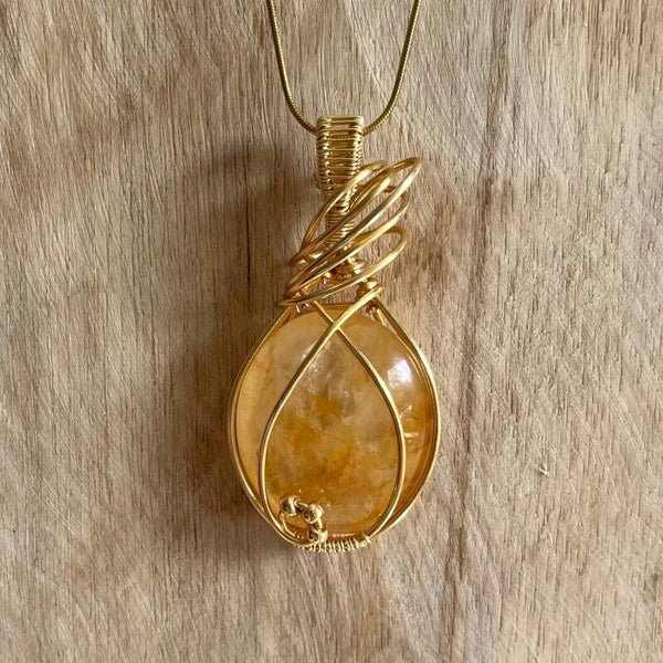 Wire wrapped Limoniet Kwarts hanger (handgemaakt)