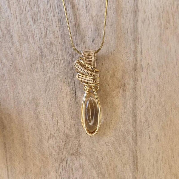 Wire wrapped Citrien hanger (handgemaakt)