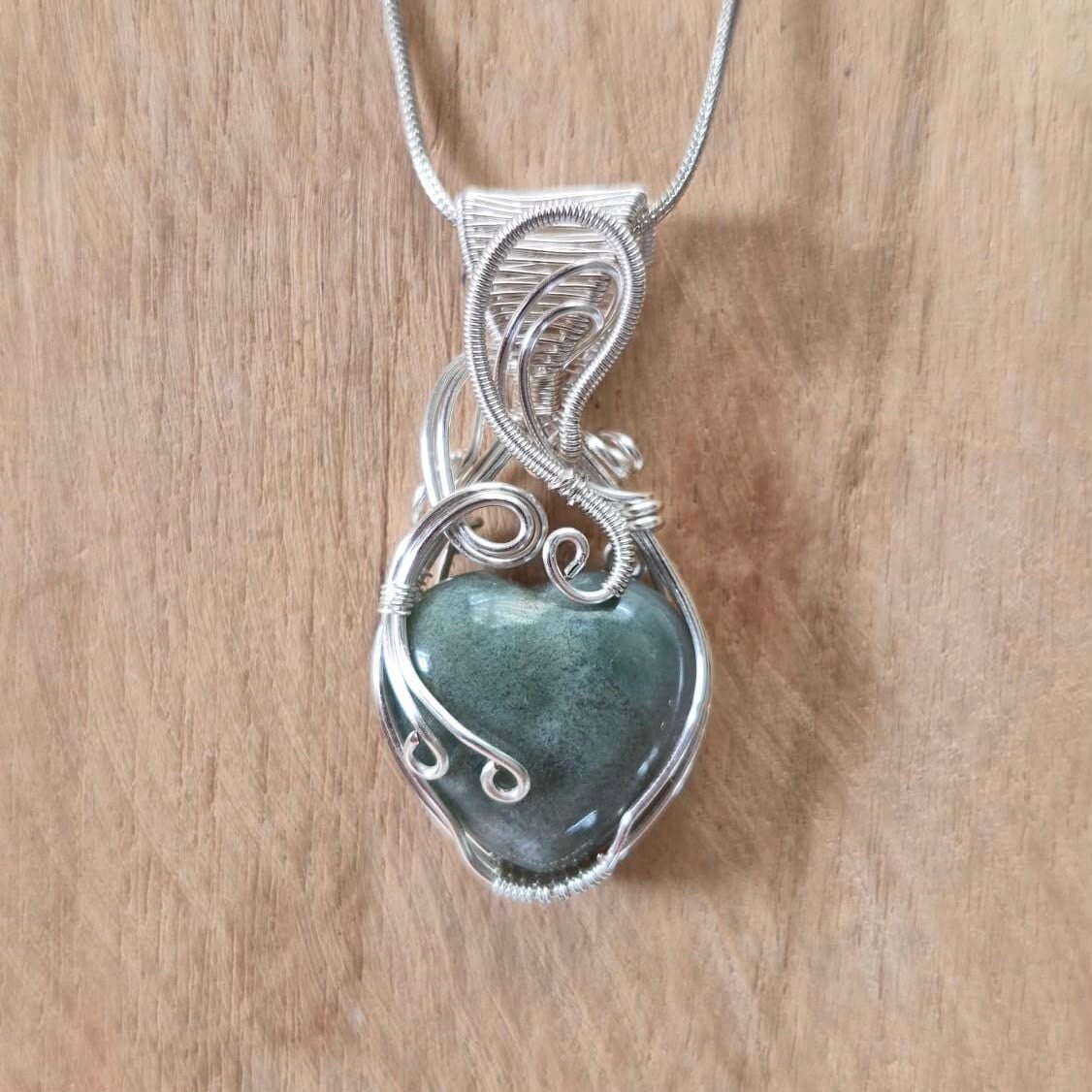 Wire wrapped Aventurijn 💝 hanger (handgemaakt)