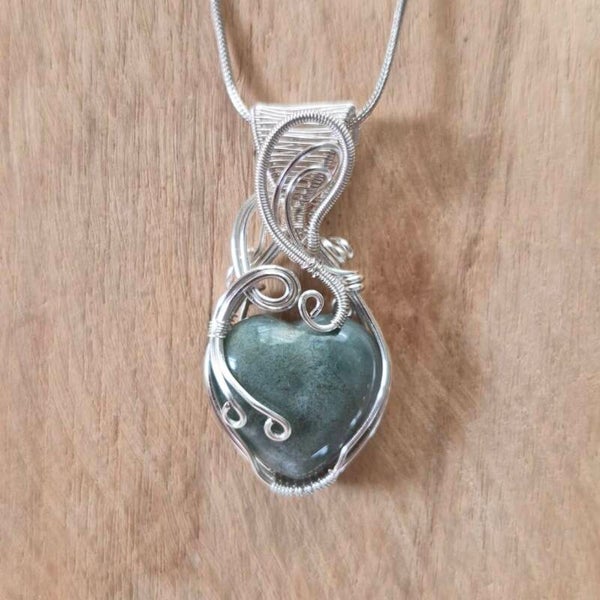 Wire wrapped Aventurijn 💝 hanger (handgemaakt)