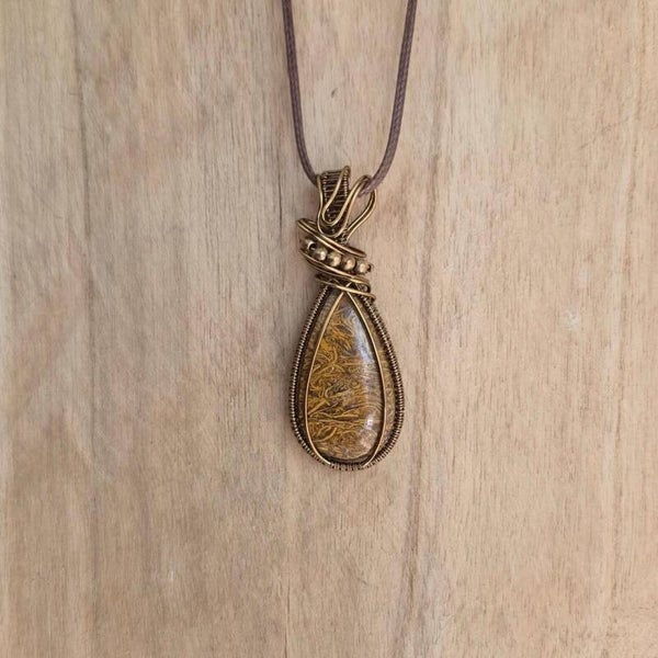 Wire wrapped Mariam Jaspis hanger (handgemaakt)